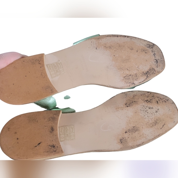 Free People At Ease Mules Green Metallic - Picture 2 of 6